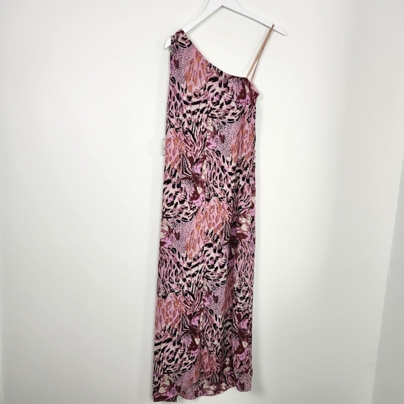 NWT LAUNDRY by Shelli Segal One Shoulder All Over Animal Print Maxi Dress Size 6 - Picture 8 of 9